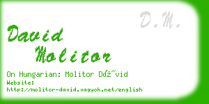 david molitor business card